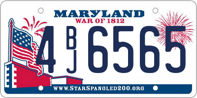 MD license plate 4BJ6565