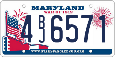 MD license plate 4BJ6571