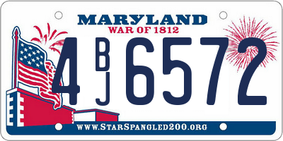 MD license plate 4BJ6572