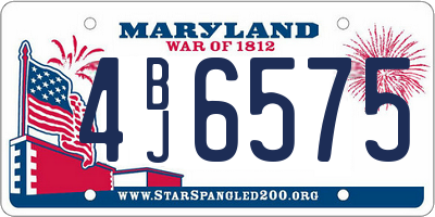 MD license plate 4BJ6575