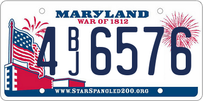 MD license plate 4BJ6576