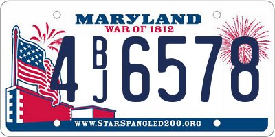 MD license plate 4BJ6578
