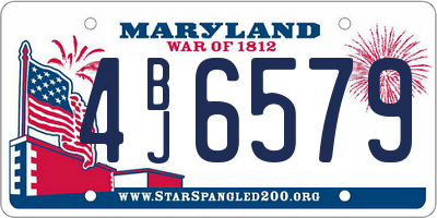 MD license plate 4BJ6579