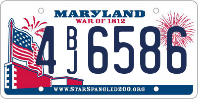 MD license plate 4BJ6586