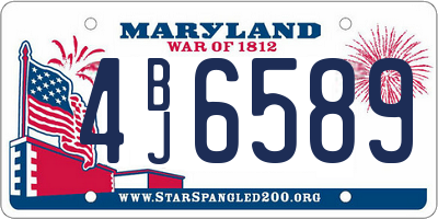 MD license plate 4BJ6589