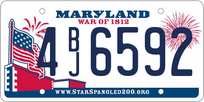 MD license plate 4BJ6592