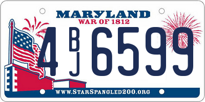 MD license plate 4BJ6599