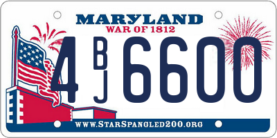 MD license plate 4BJ6600