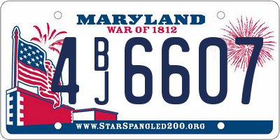 MD license plate 4BJ6607