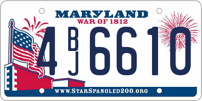 MD license plate 4BJ6610