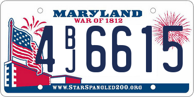 MD license plate 4BJ6615