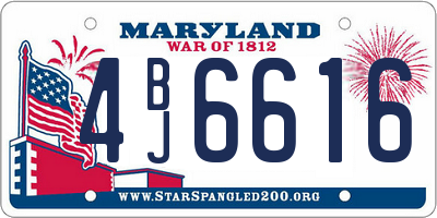MD license plate 4BJ6616