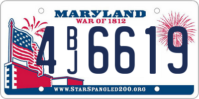 MD license plate 4BJ6619