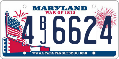 MD license plate 4BJ6624