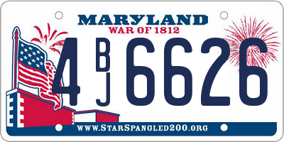 MD license plate 4BJ6626