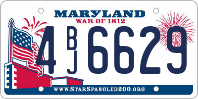 MD license plate 4BJ6629
