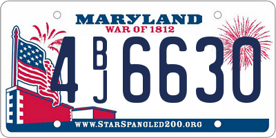 MD license plate 4BJ6630