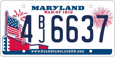 MD license plate 4BJ6637