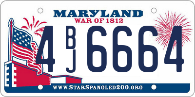 MD license plate 4BJ6664