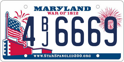 MD license plate 4BJ6669