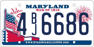 MD license plate 4BJ6686