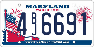 MD license plate 4BJ6691