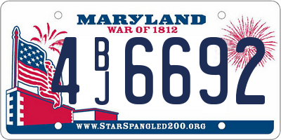 MD license plate 4BJ6692