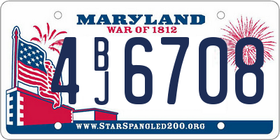 MD license plate 4BJ6708