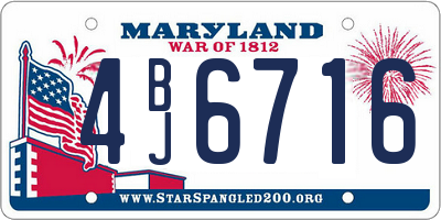 MD license plate 4BJ6716