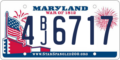 MD license plate 4BJ6717