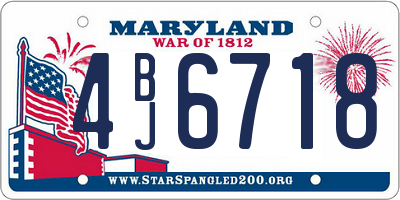 MD license plate 4BJ6718