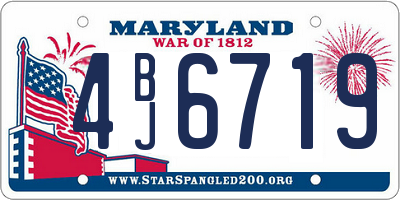 MD license plate 4BJ6719