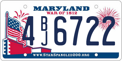 MD license plate 4BJ6722