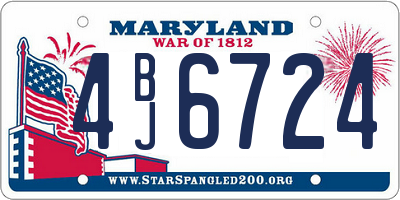 MD license plate 4BJ6724
