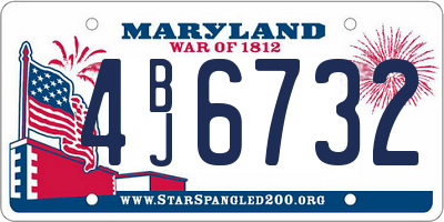 MD license plate 4BJ6732