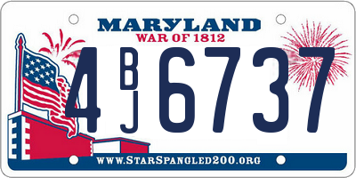 MD license plate 4BJ6737