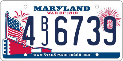MD license plate 4BJ6739