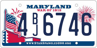 MD license plate 4BJ6746