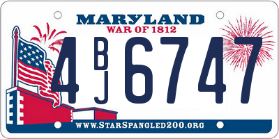 MD license plate 4BJ6747
