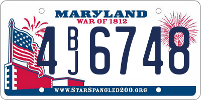 MD license plate 4BJ6748