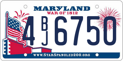 MD license plate 4BJ6750