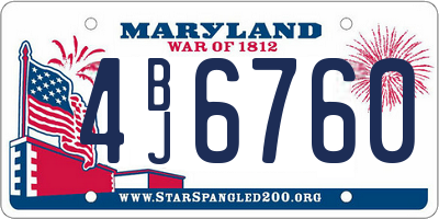 MD license plate 4BJ6760
