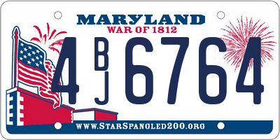 MD license plate 4BJ6764