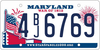 MD license plate 4BJ6769