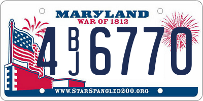 MD license plate 4BJ6770