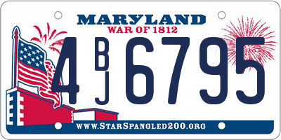 MD license plate 4BJ6795