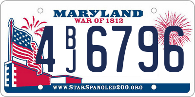 MD license plate 4BJ6796