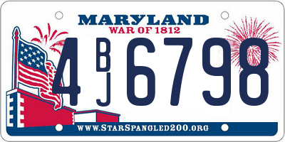 MD license plate 4BJ6798