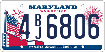MD license plate 4BJ6806