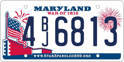 MD license plate 4BJ6813